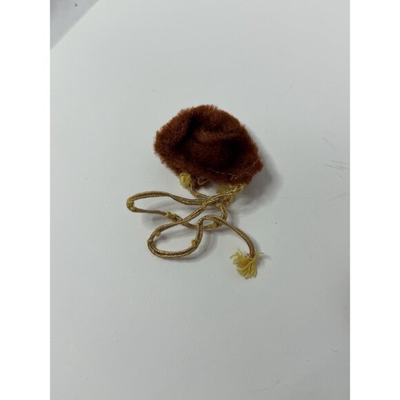 Vintage 1969 Barbie Winter Wow #1486 Hat & Muff w/ String Brown Faux Fur - Picture 3 of 5